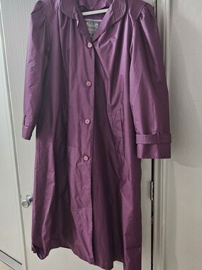 Women’s Plum Trench Coat with Button Front